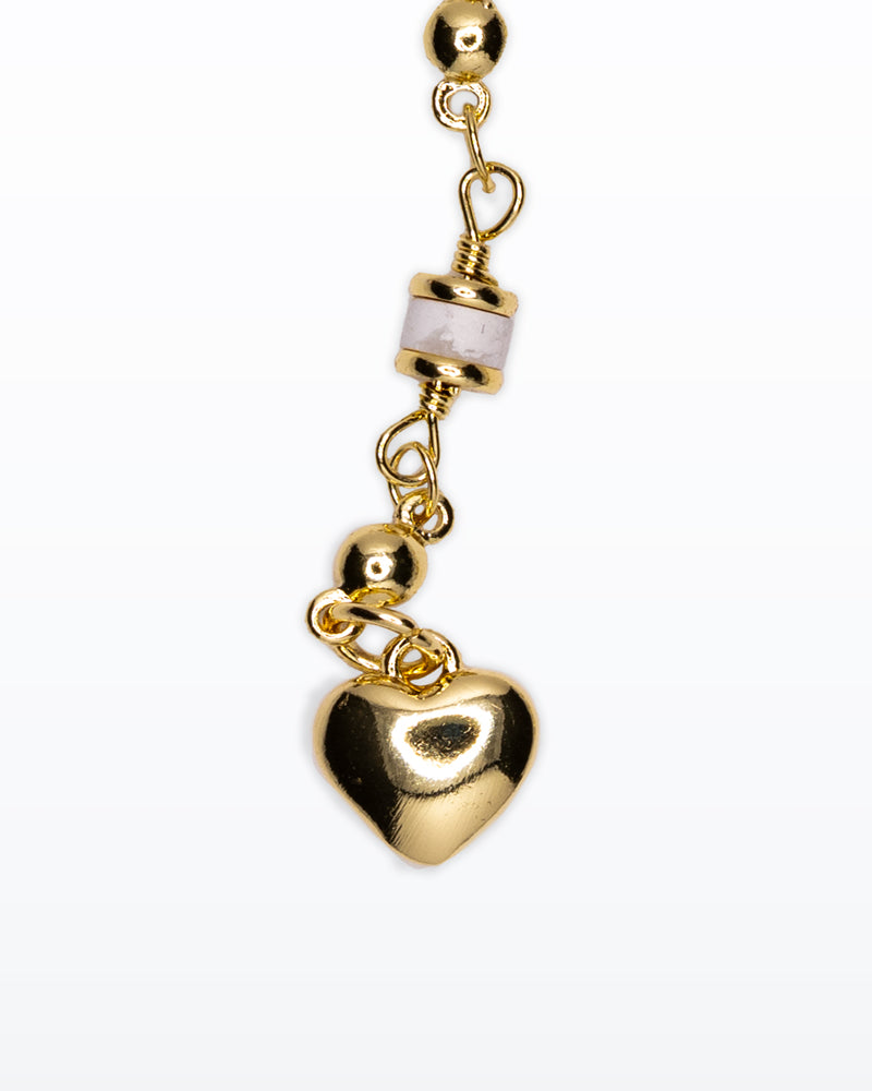 Orecchini Heart Drop – Catena Gold & Dettagli Aulite
